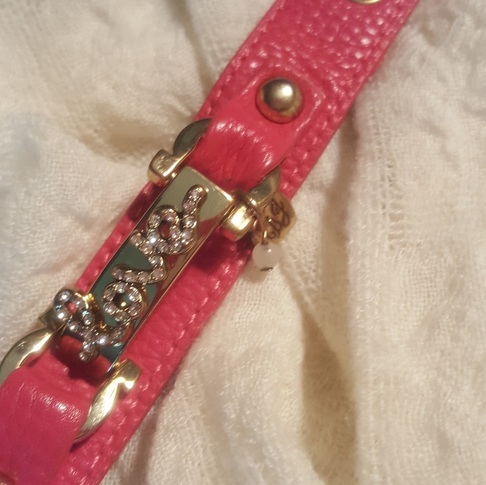 Betsey Johnson pink love bracelet